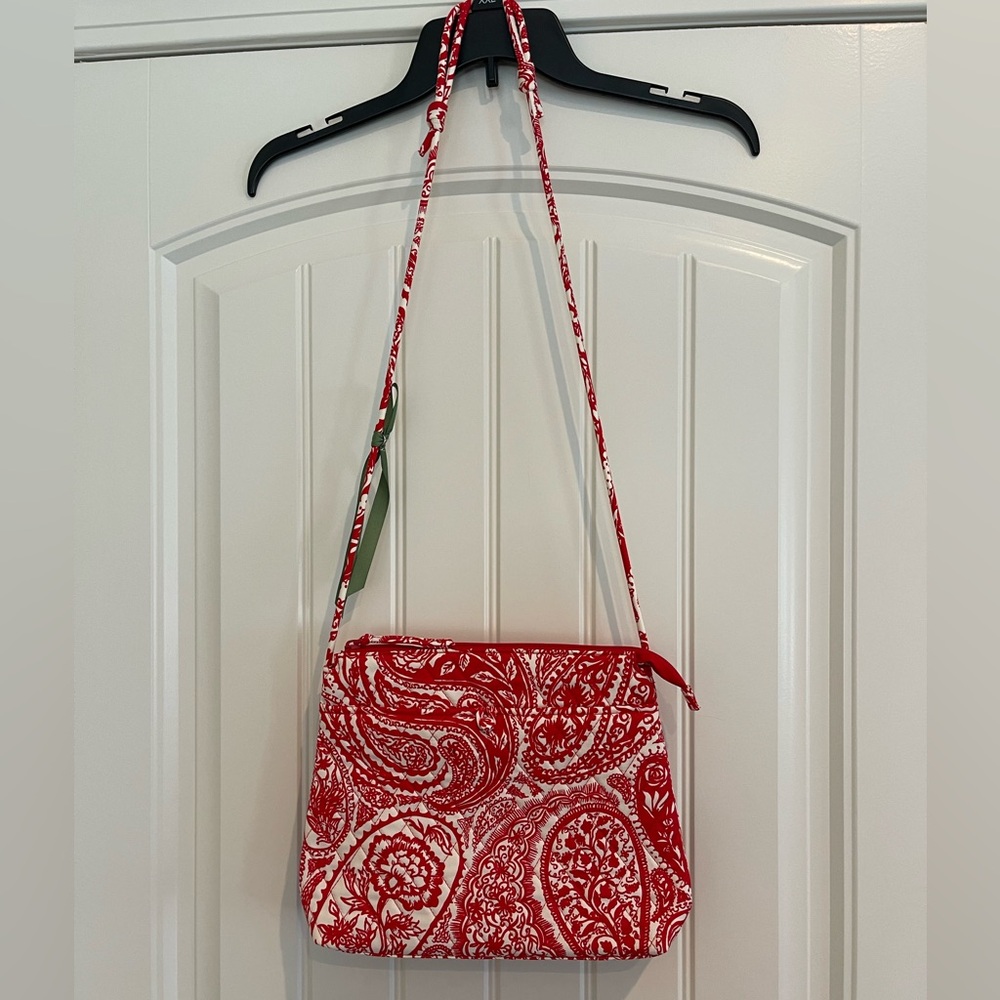 Vera Bradley Red and White Paisley Crossbody Bag